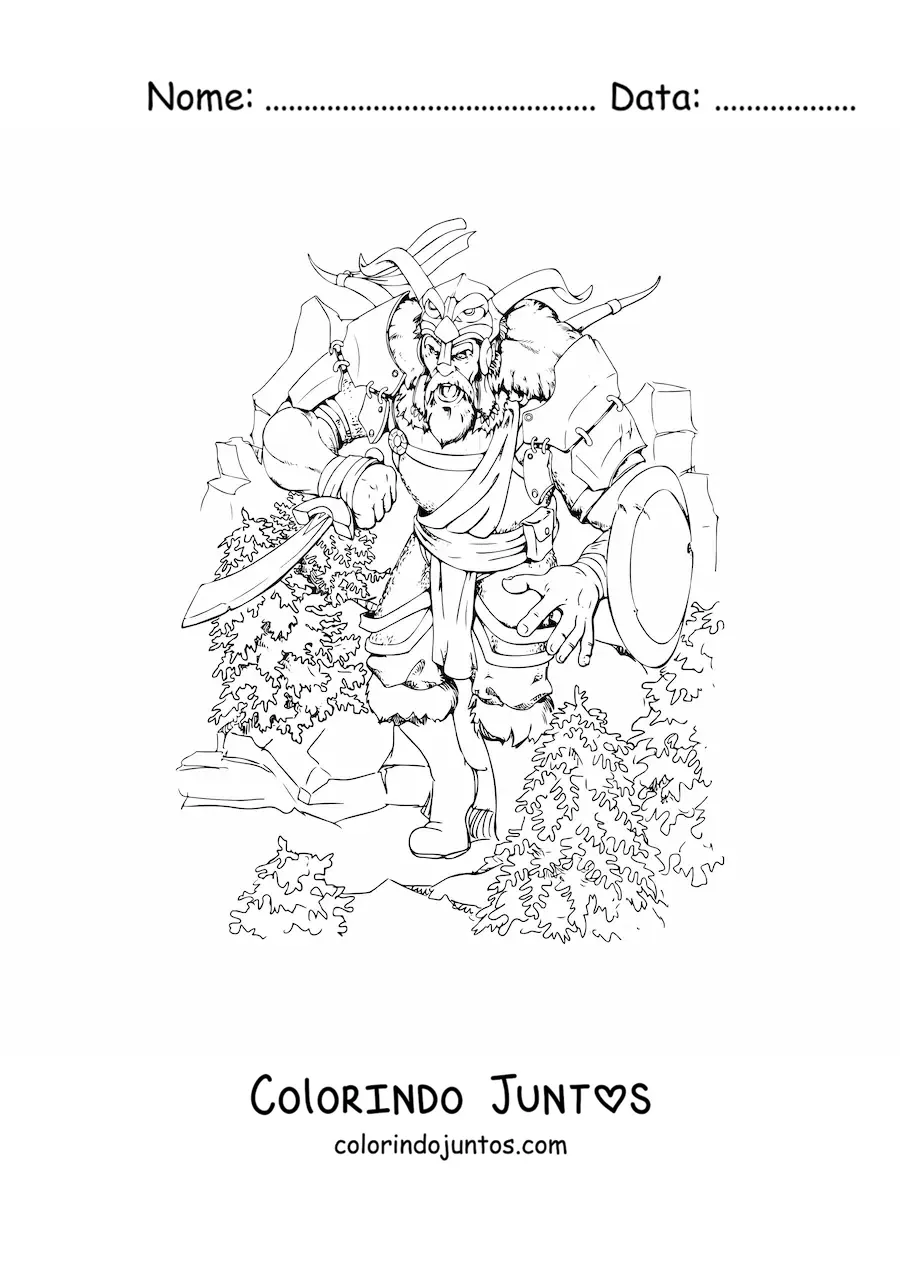 Desenho para colorir de gigante realista