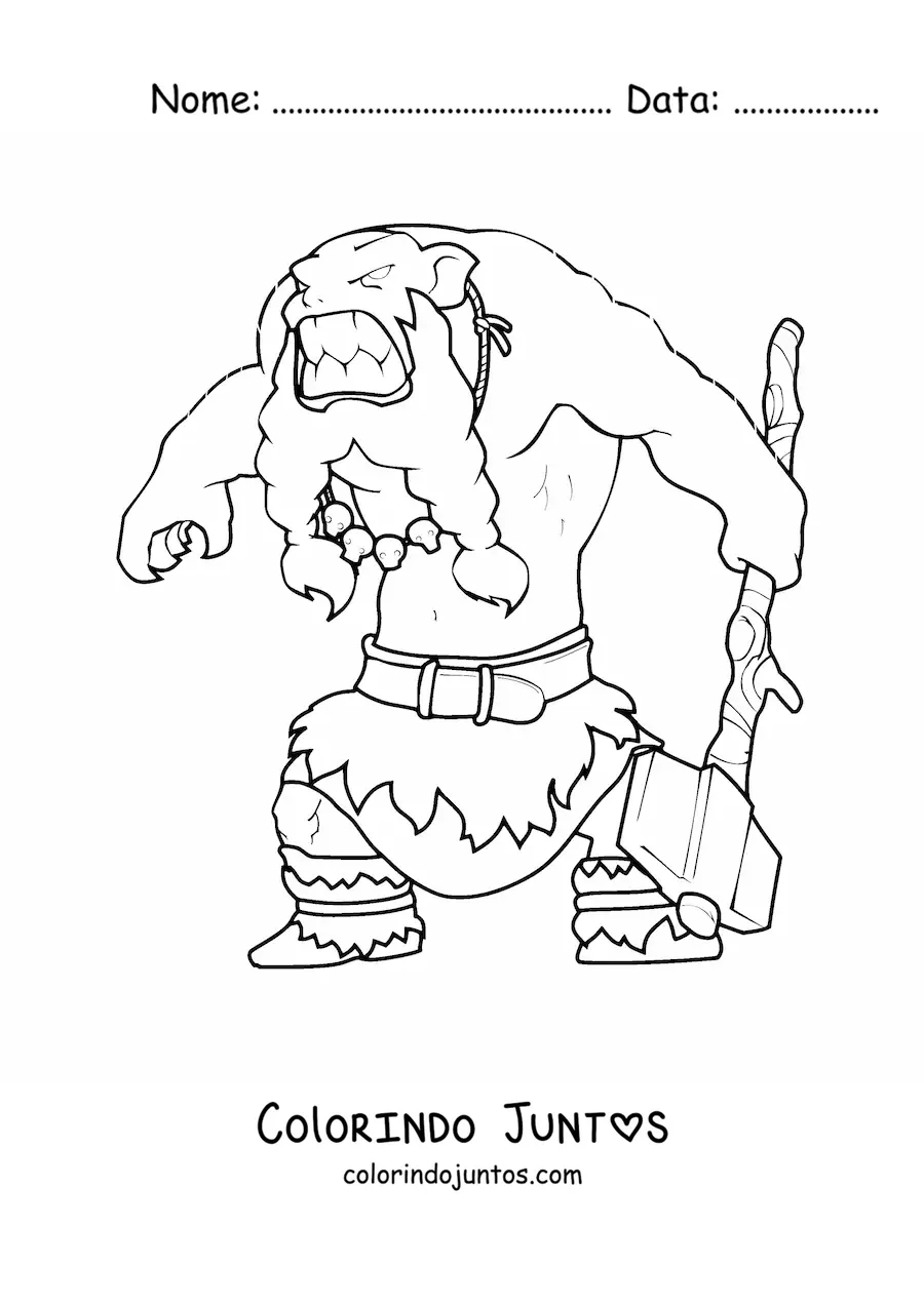 Desenho para colorir de gigante de gelo animado
