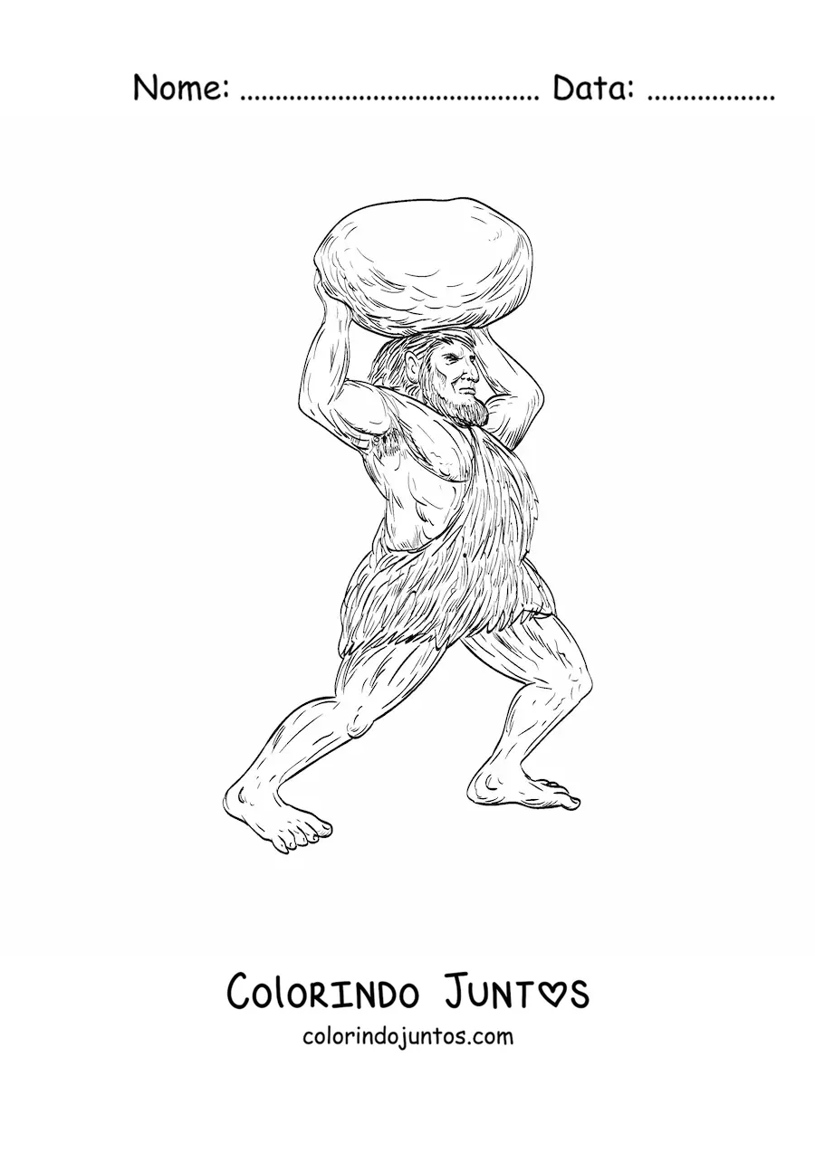 Desenho para colorir de gigante jentilak lançando uma rocha