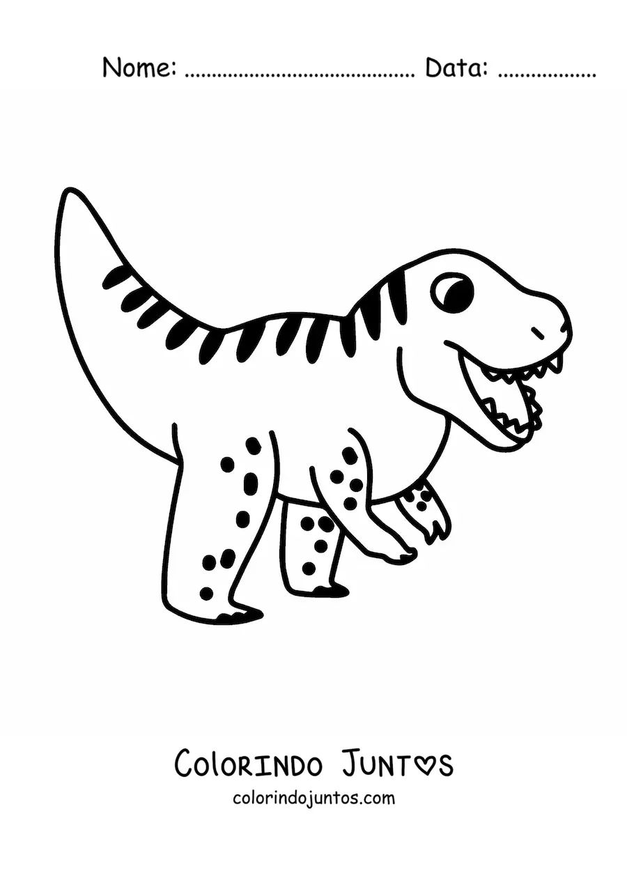 Desenho para colorir de tiranossauro rex bebê grande