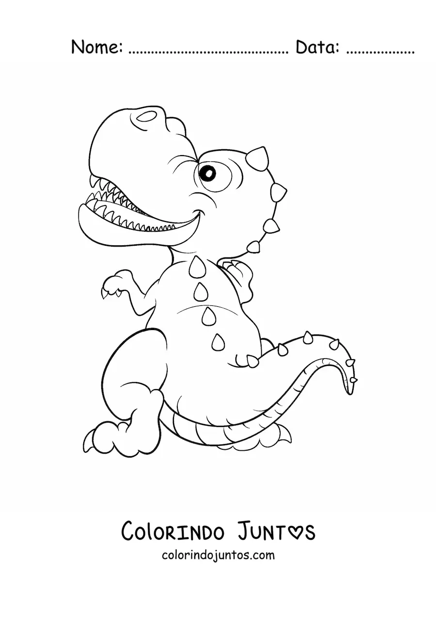 Desenho para colorir de t rex bebê animado