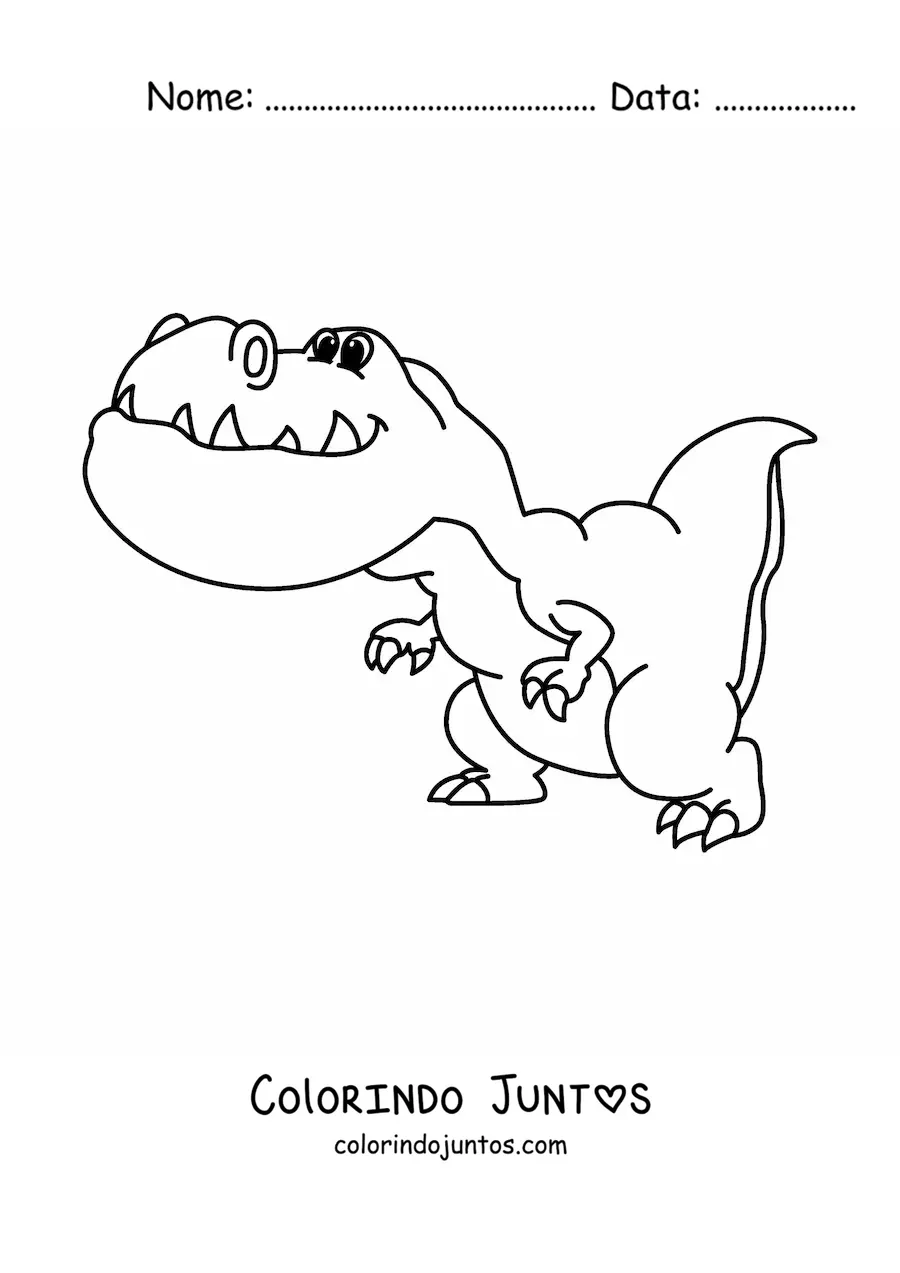 Desenho para colorir de t rex animado