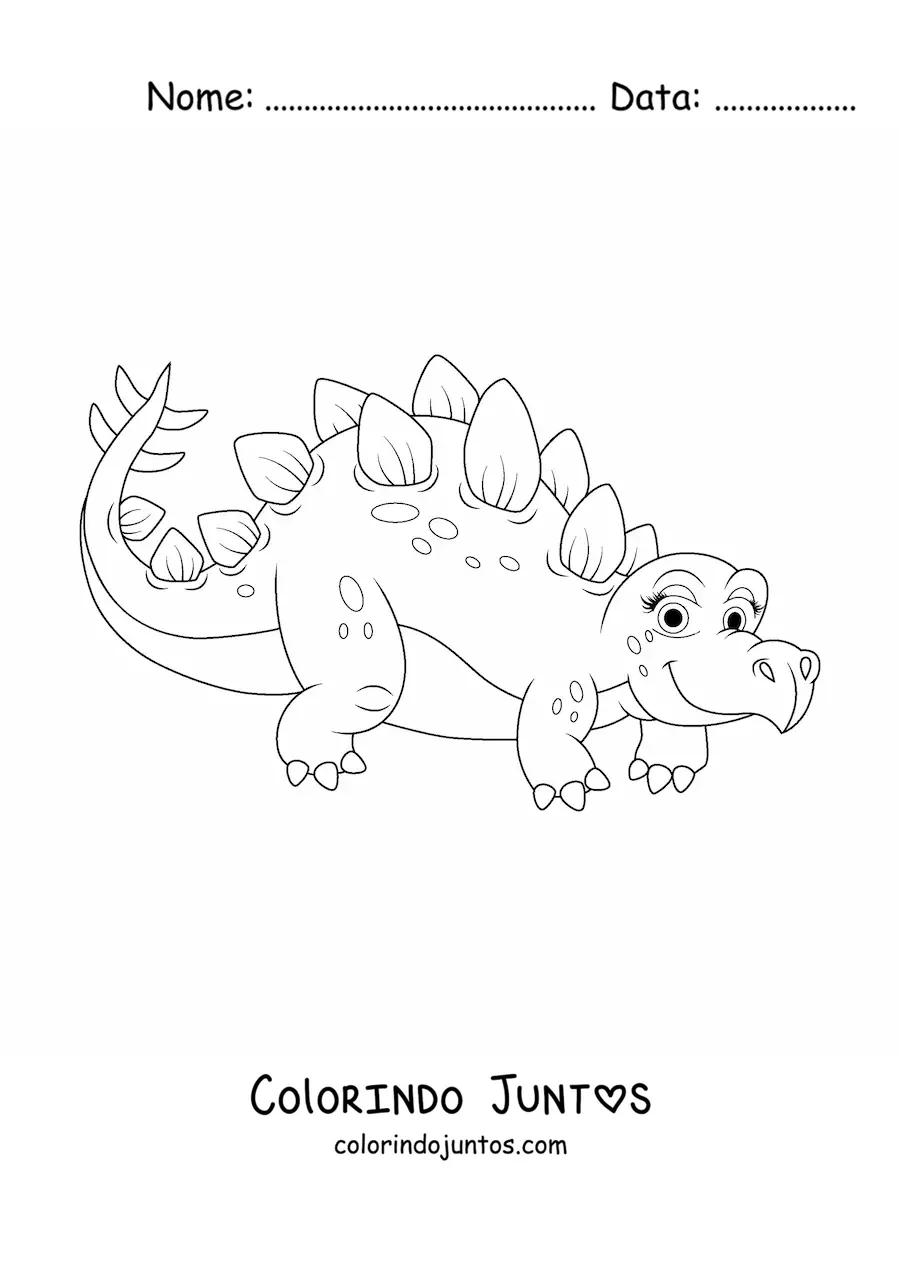 Desenho para colorir de dinossauro terrestre animado