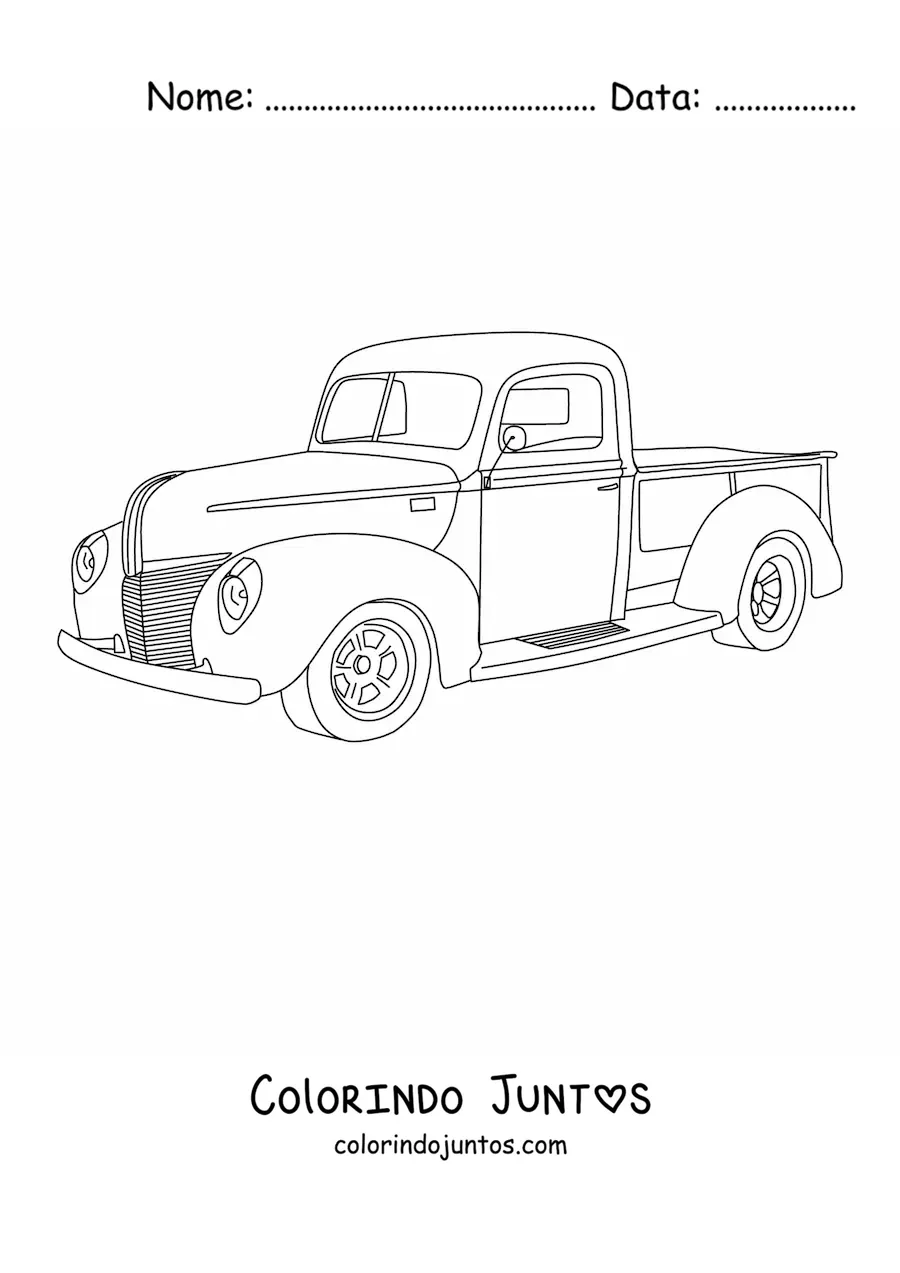 Desenho para colorir de uma picape Ford de 1940