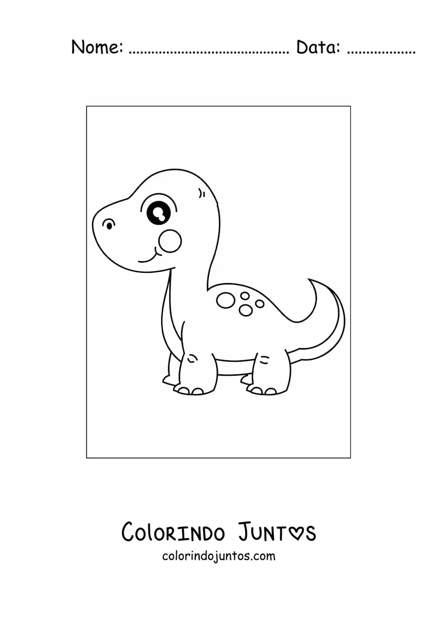 Desenho para colorir de dinossauro bebê fofo grande