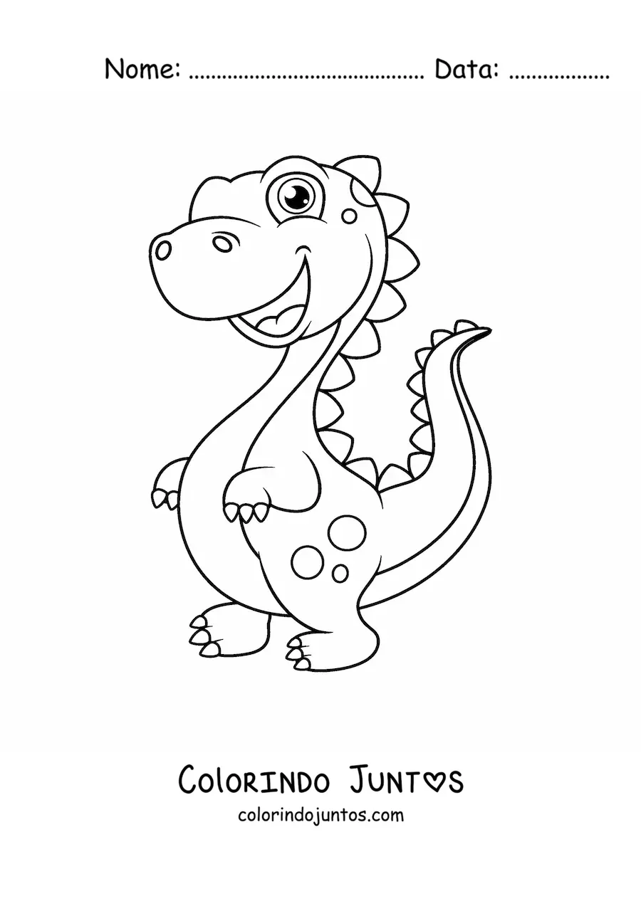 Desenho para colorir de dinossauro bebê lindo grande