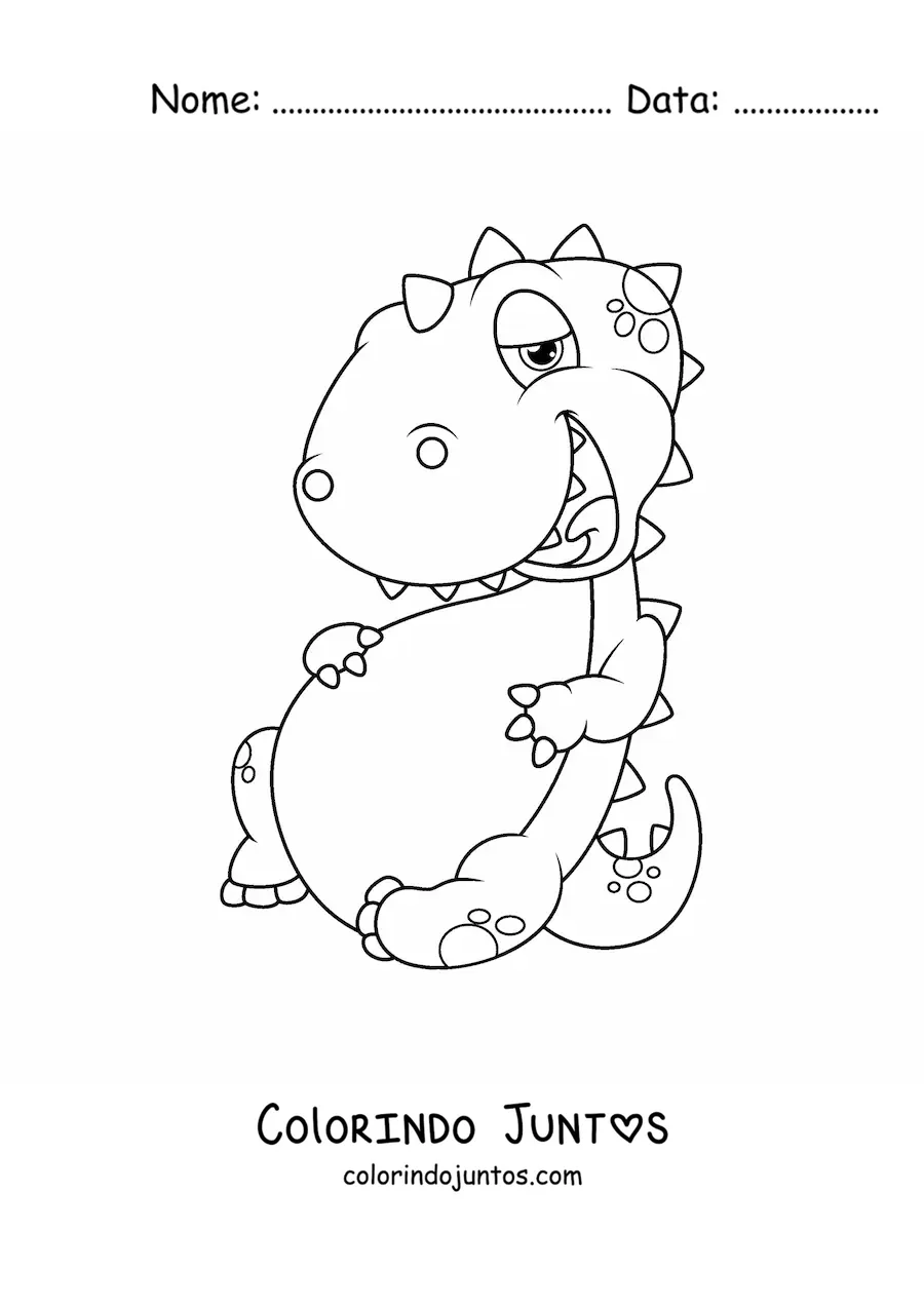 Desenho para colorir de desenho de um dinossauro bebê