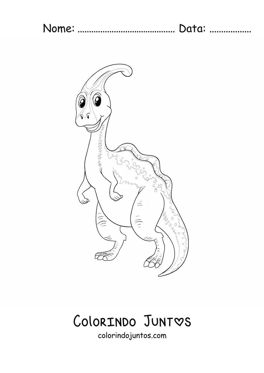 Desenho para colorir de dinossauro herbívoro fofo