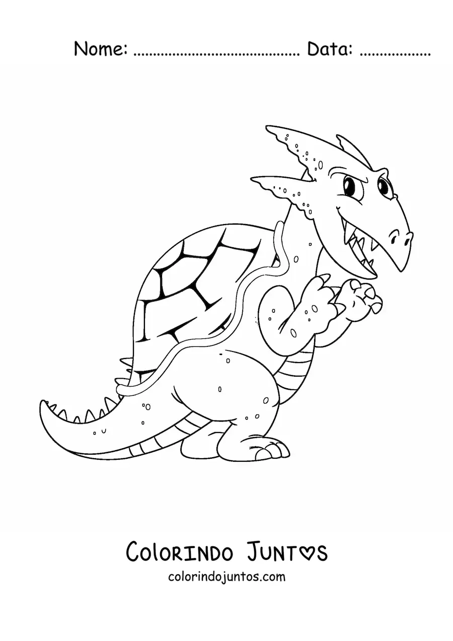 Desenho para colorir de desenho de um dinossauro herbívoro