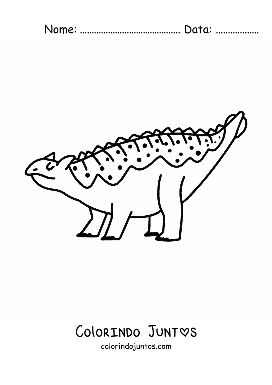 Desenho para colorir de dinossauro herbívoro fácil
