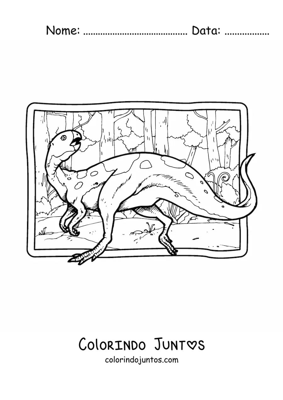 Desenho para colorir de dinossauro herbívoro realista