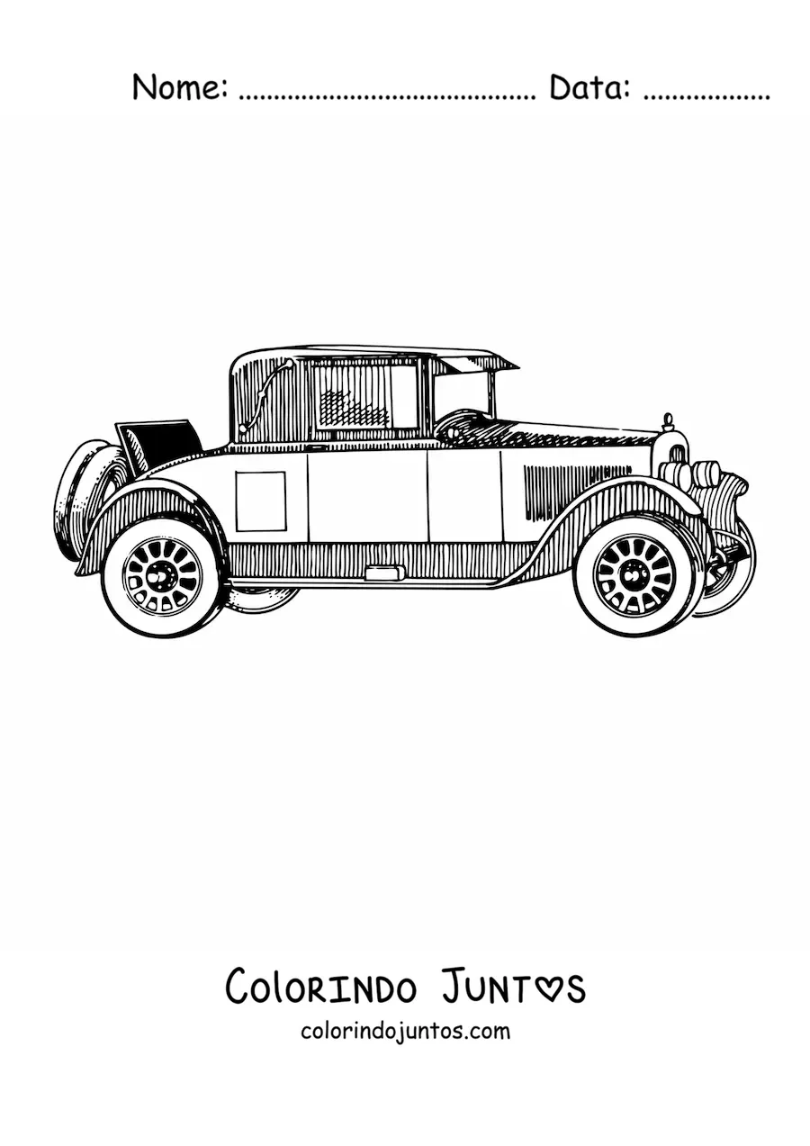 Desenho para colorir de um carro antigo