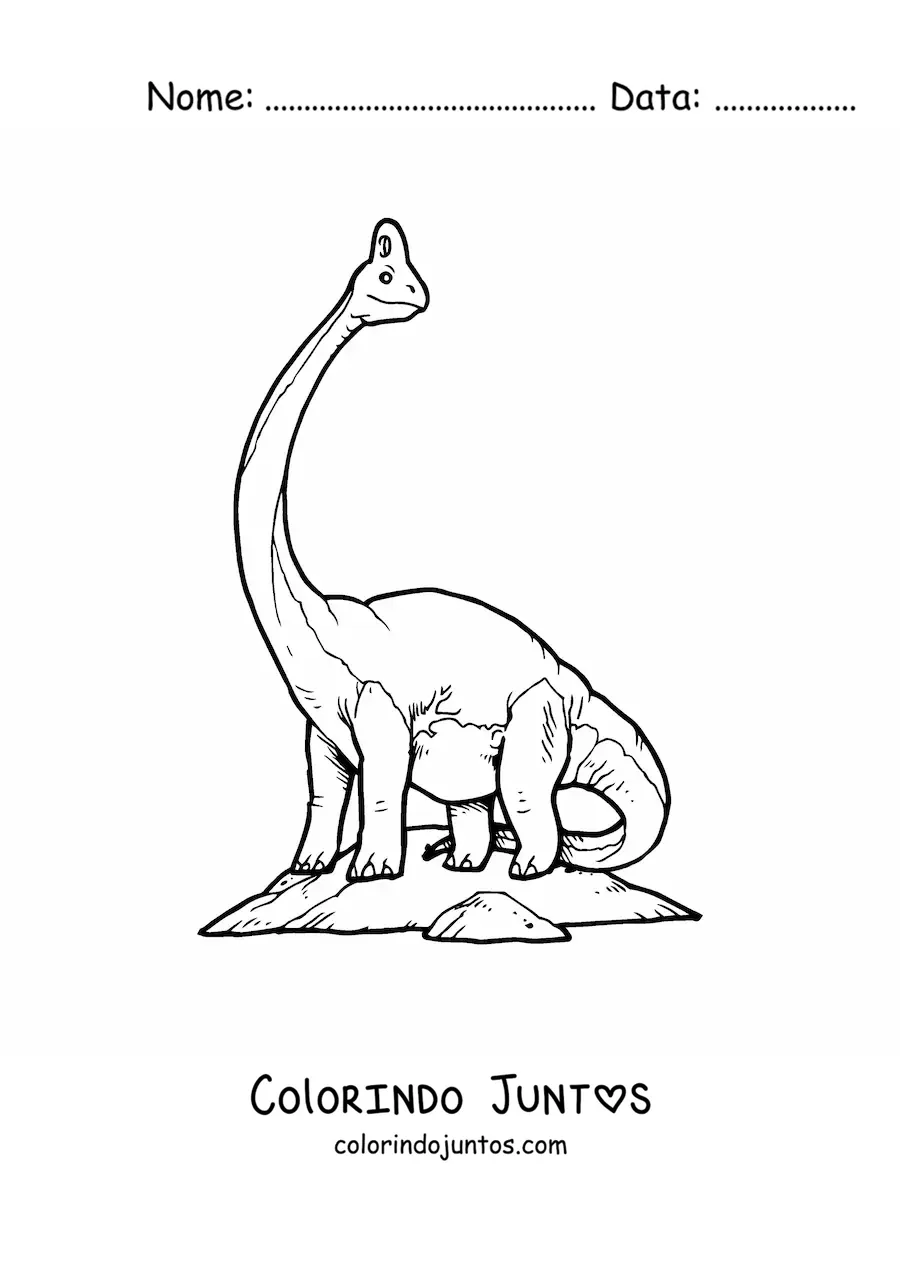 Desenho para colorir de dinossauro de pescoço comprido brachiosaurus