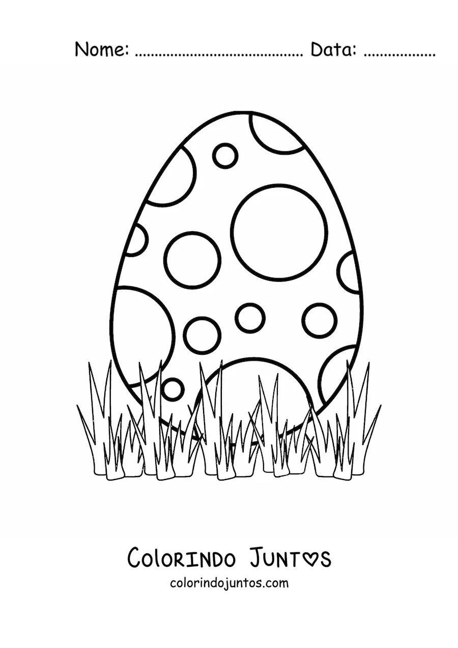 Desenho para colorir de ovo de dinossauro grande