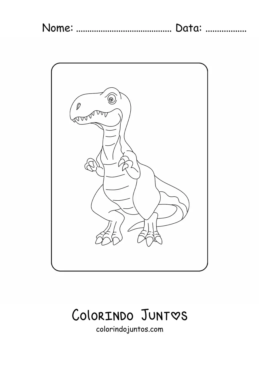 Desenho para colorir de velociraptor animado grande