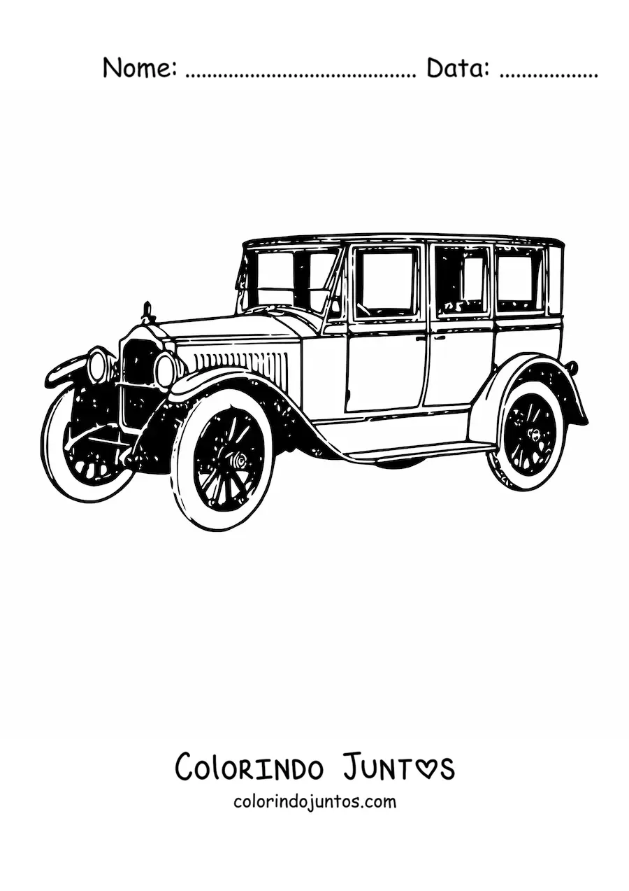 Desenho para colorir de um carro antigo