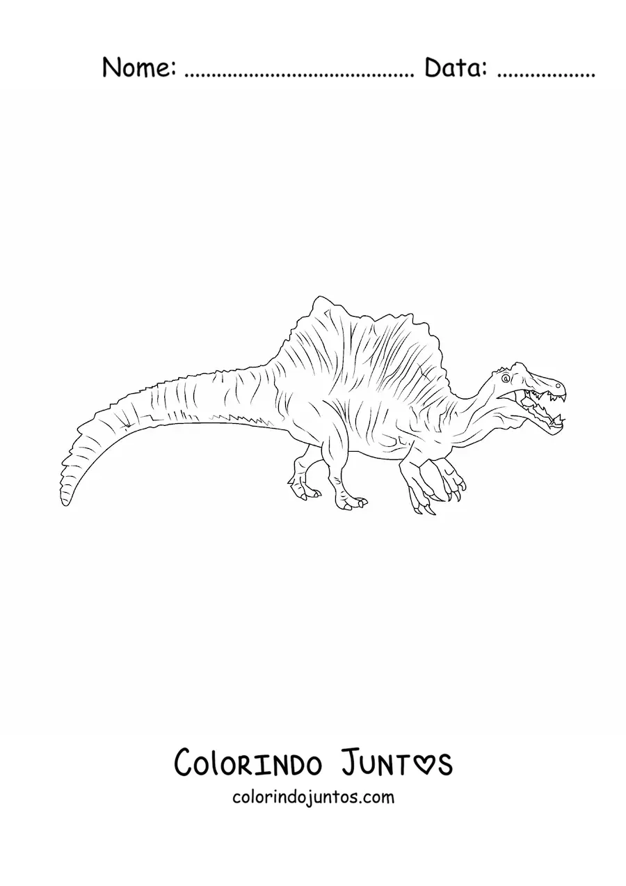 Desenho para colorir de dinossauro carnívoro quadrúpede