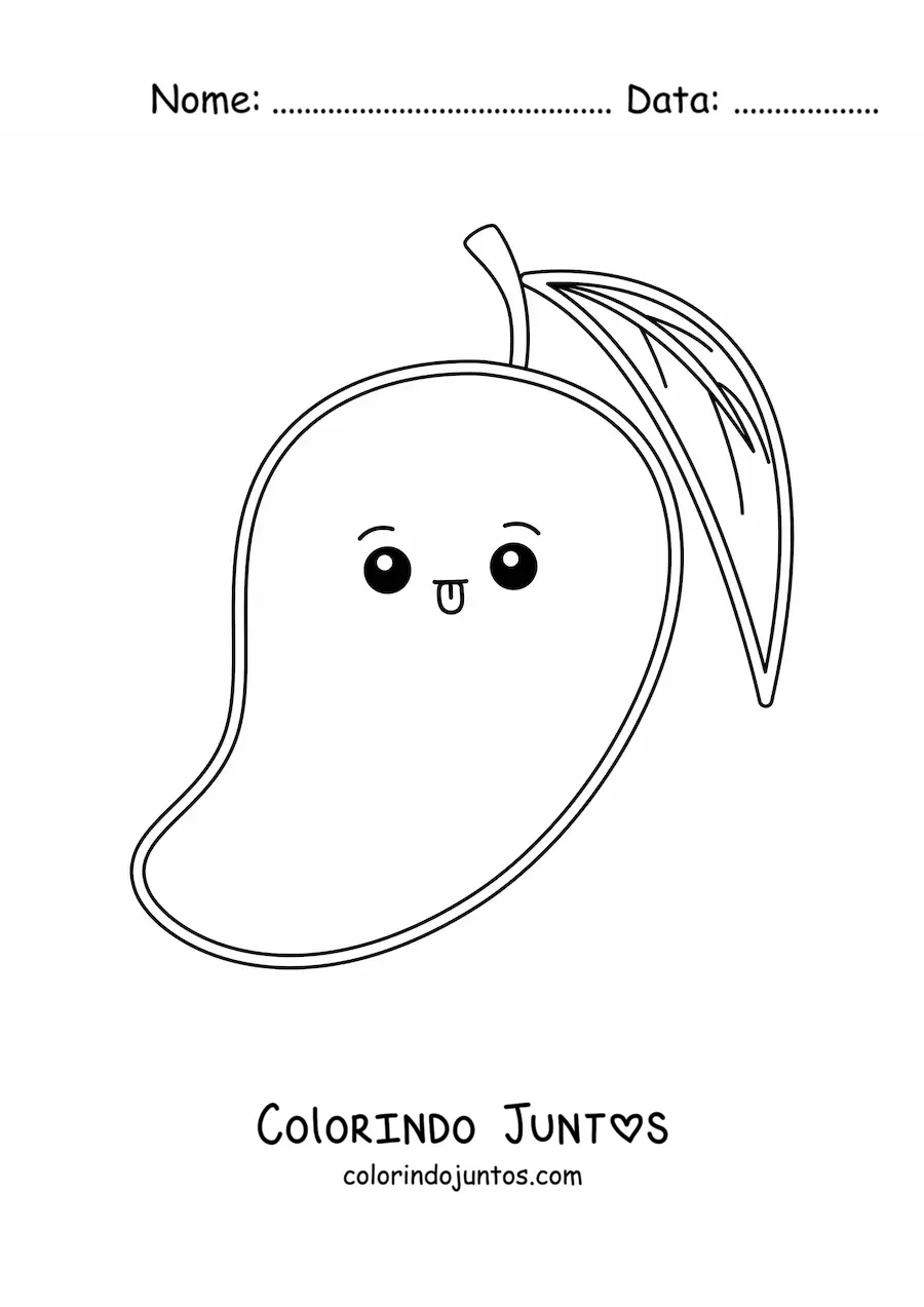 Desenho para colorir de manga kawaii fácil