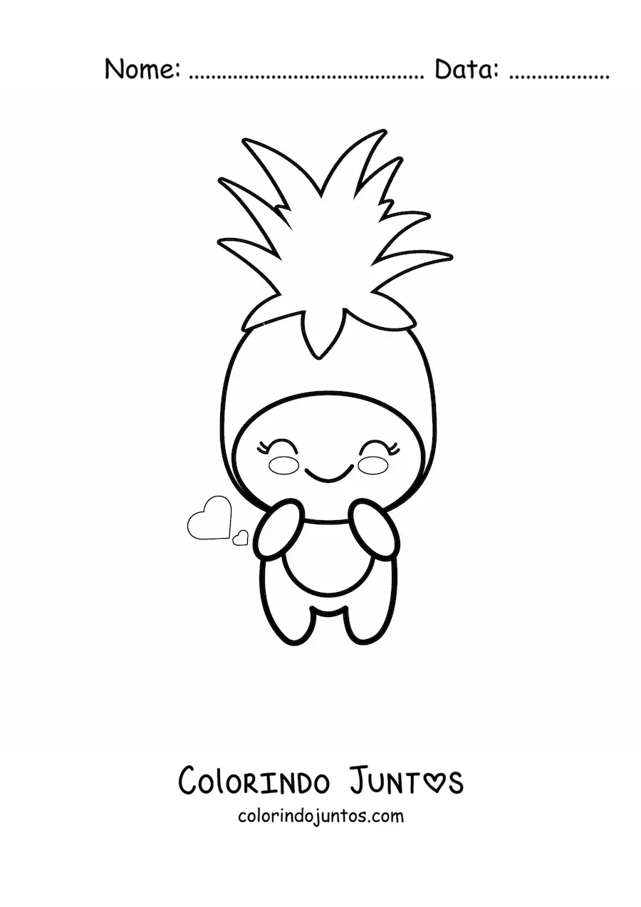 Desenho para colorir de fantasia de abacaxi