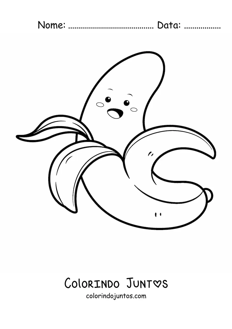 Desenho para colorir de banana adorável