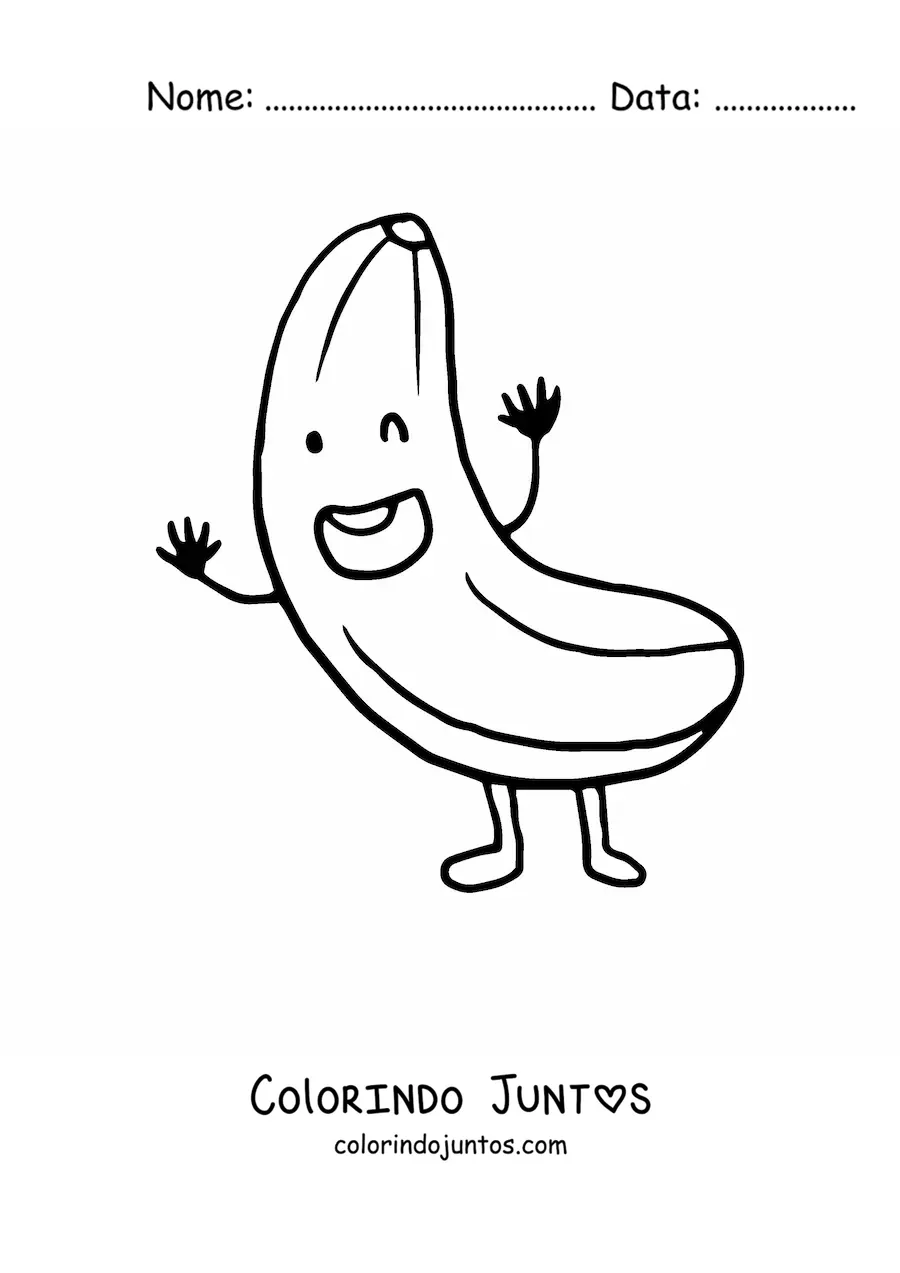 Desenho para colorir de banana animada