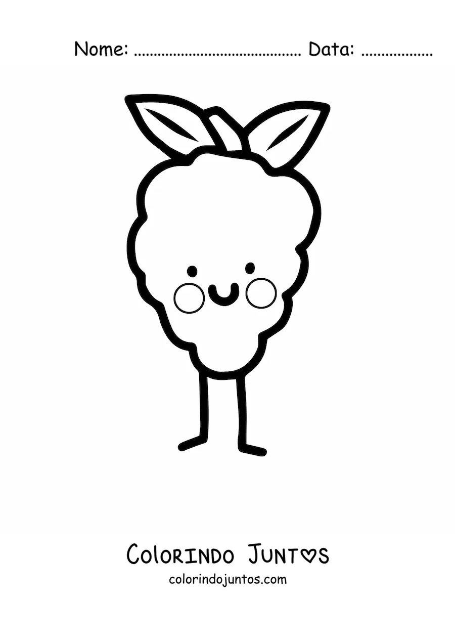 Desenho para colorir de uvas fofinhas