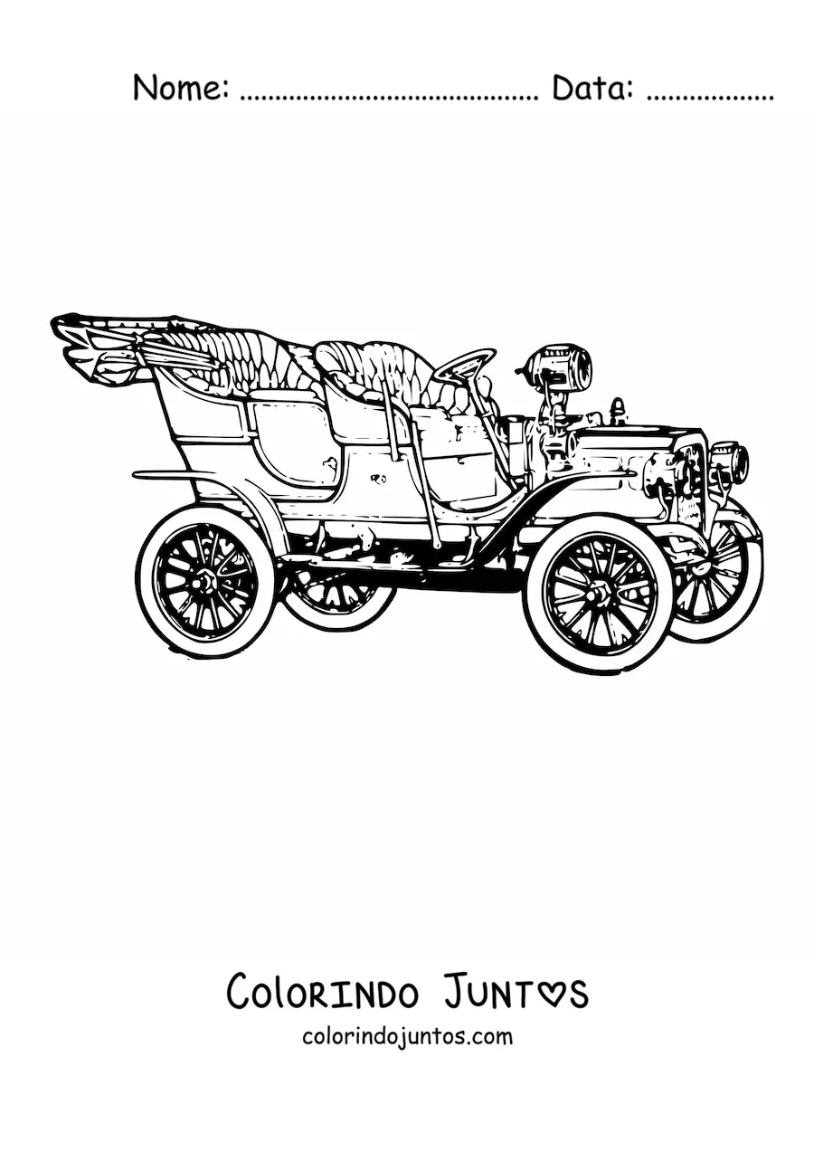 Desenho para colorir de um carro antigo modelo T