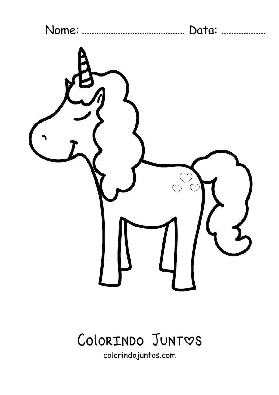 Desenho para colorir de unicórnio bonito