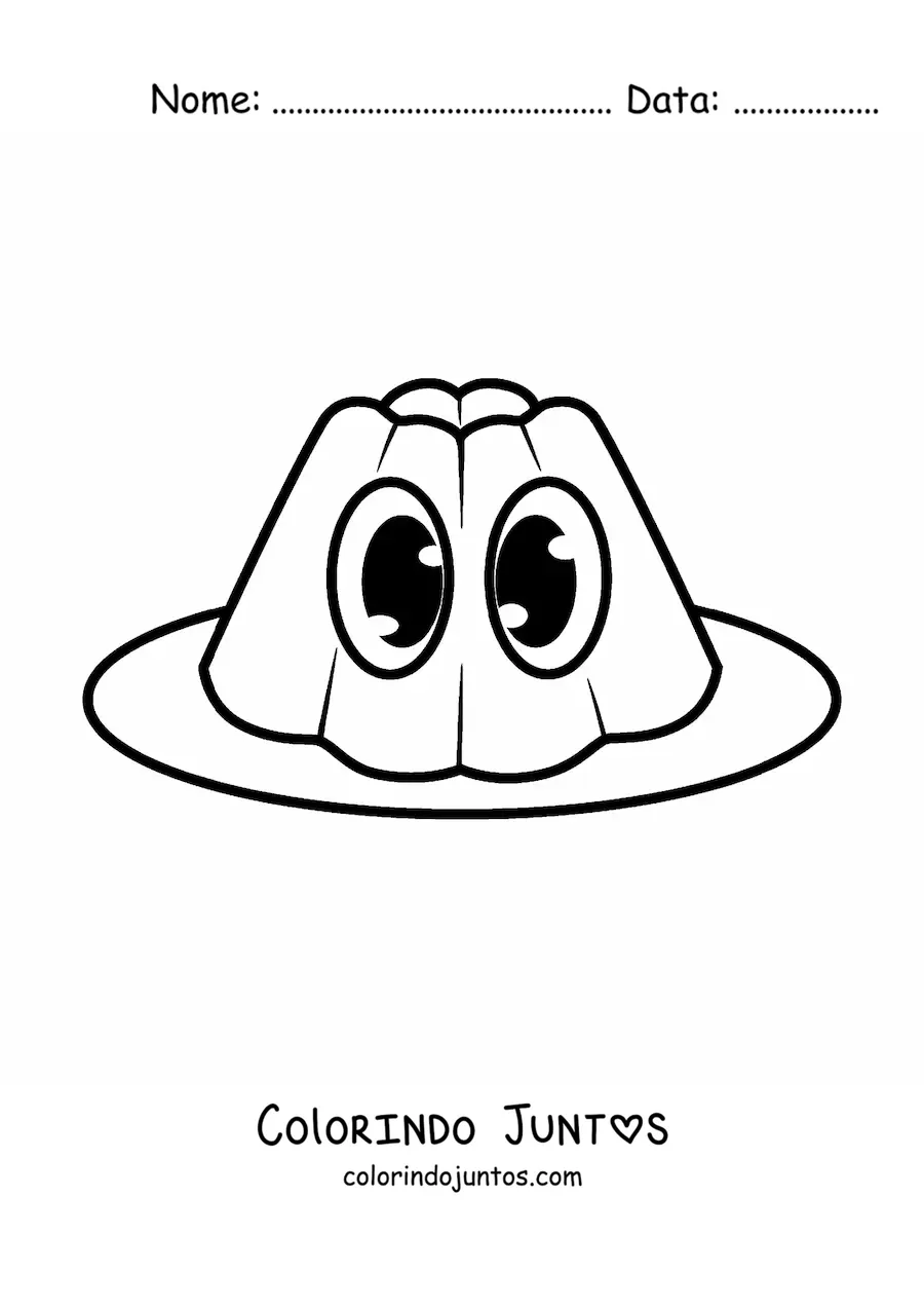 Desenho para colorir de gelatina kawaii