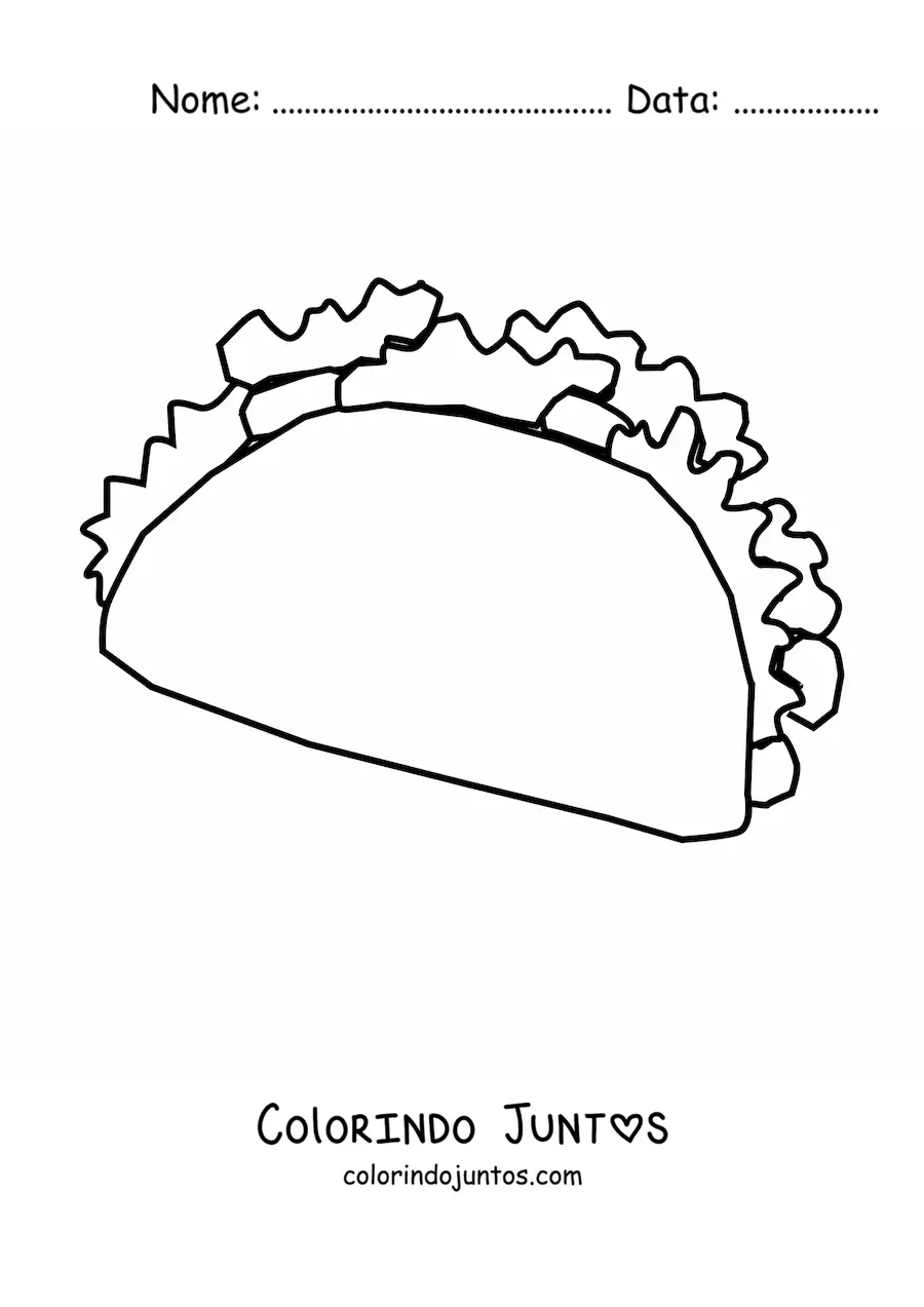 Desenho para colorir de um taco