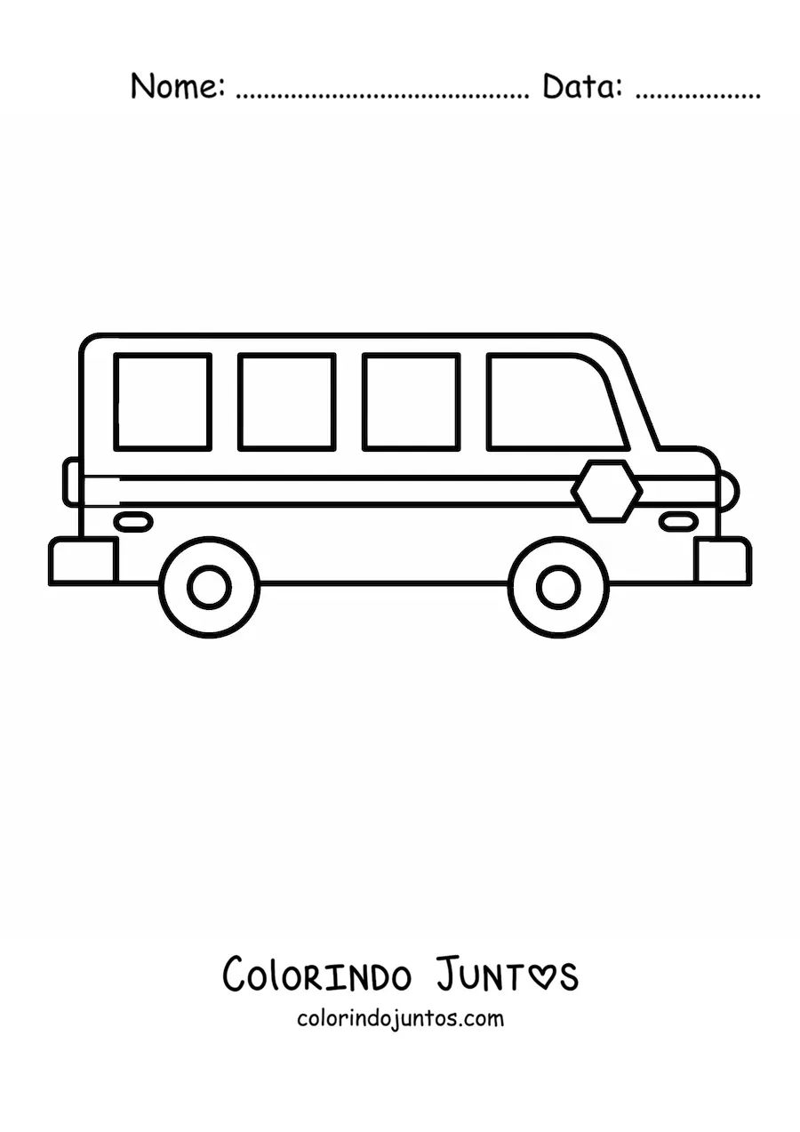 Desenho para colorir de um ônibus escolar