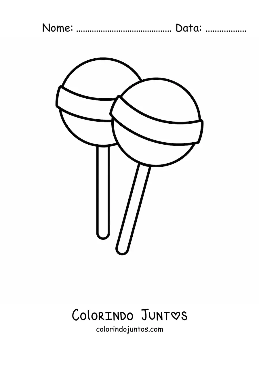 Desenho para colorir de dois pirulitos