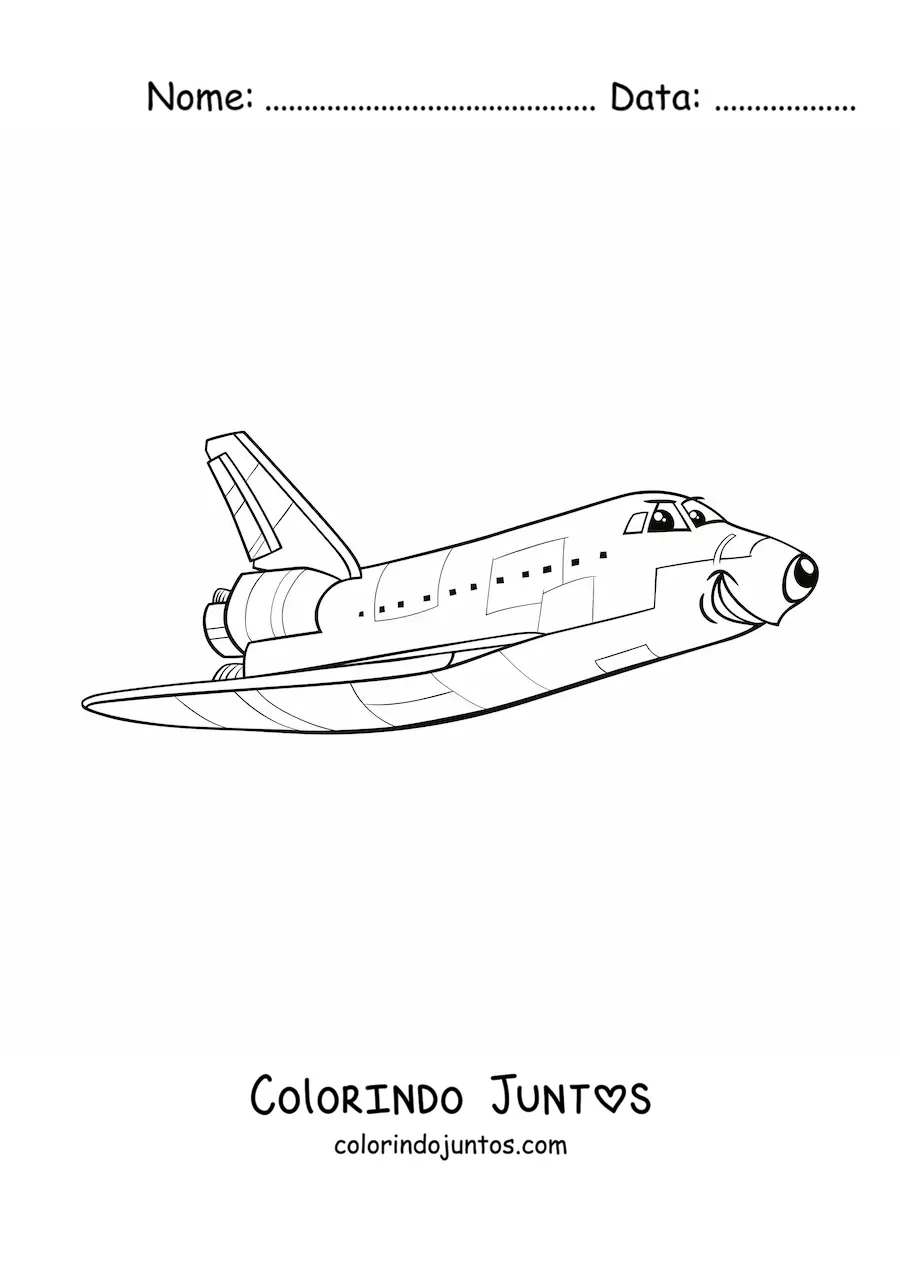 Desenho para colorir de onibus espacial animado