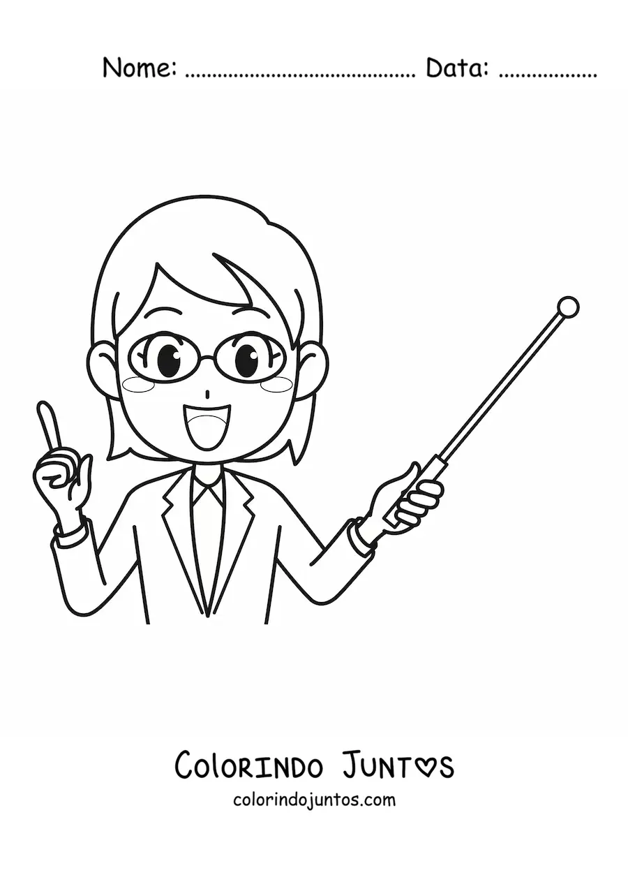 Desenho para colorir de professora