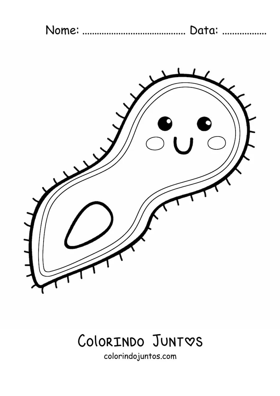 Desenho para colorir de protozoário kawaii