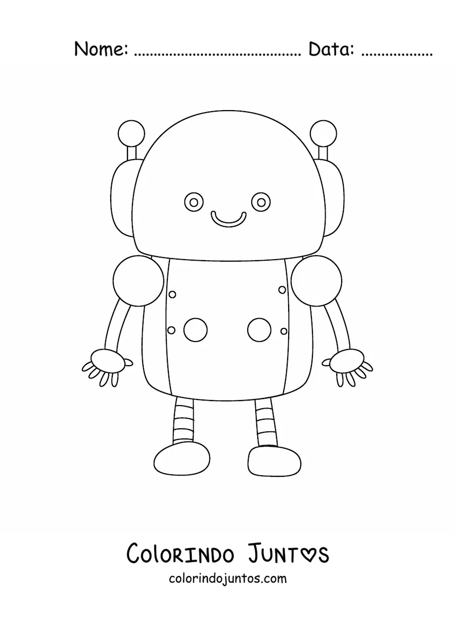 Desenho para colorir de robô kawaii