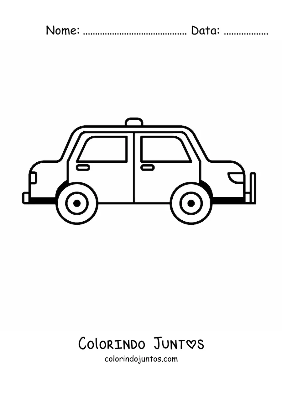 Desenho para colorir de um carro de polícia