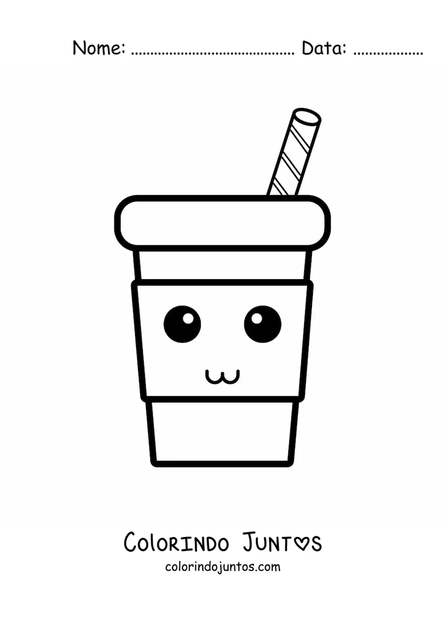 Desenho para colorir de copo plástico animado