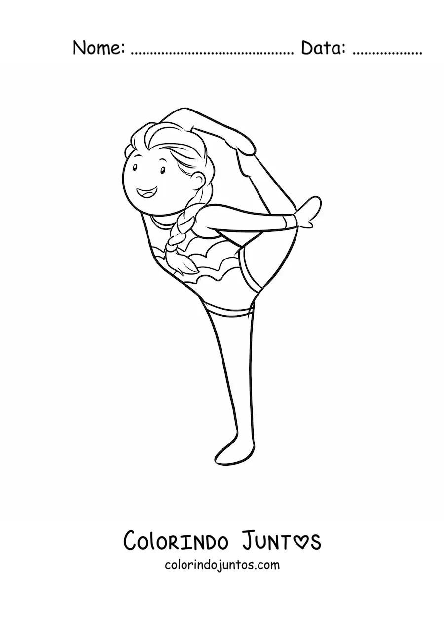 Desenho para colorir de ginástica rítmica