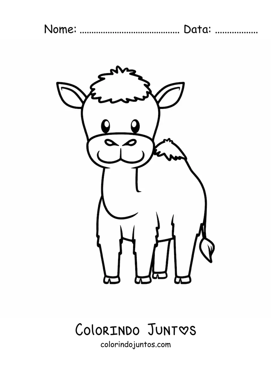 Desenho para colorir de dromedário animado