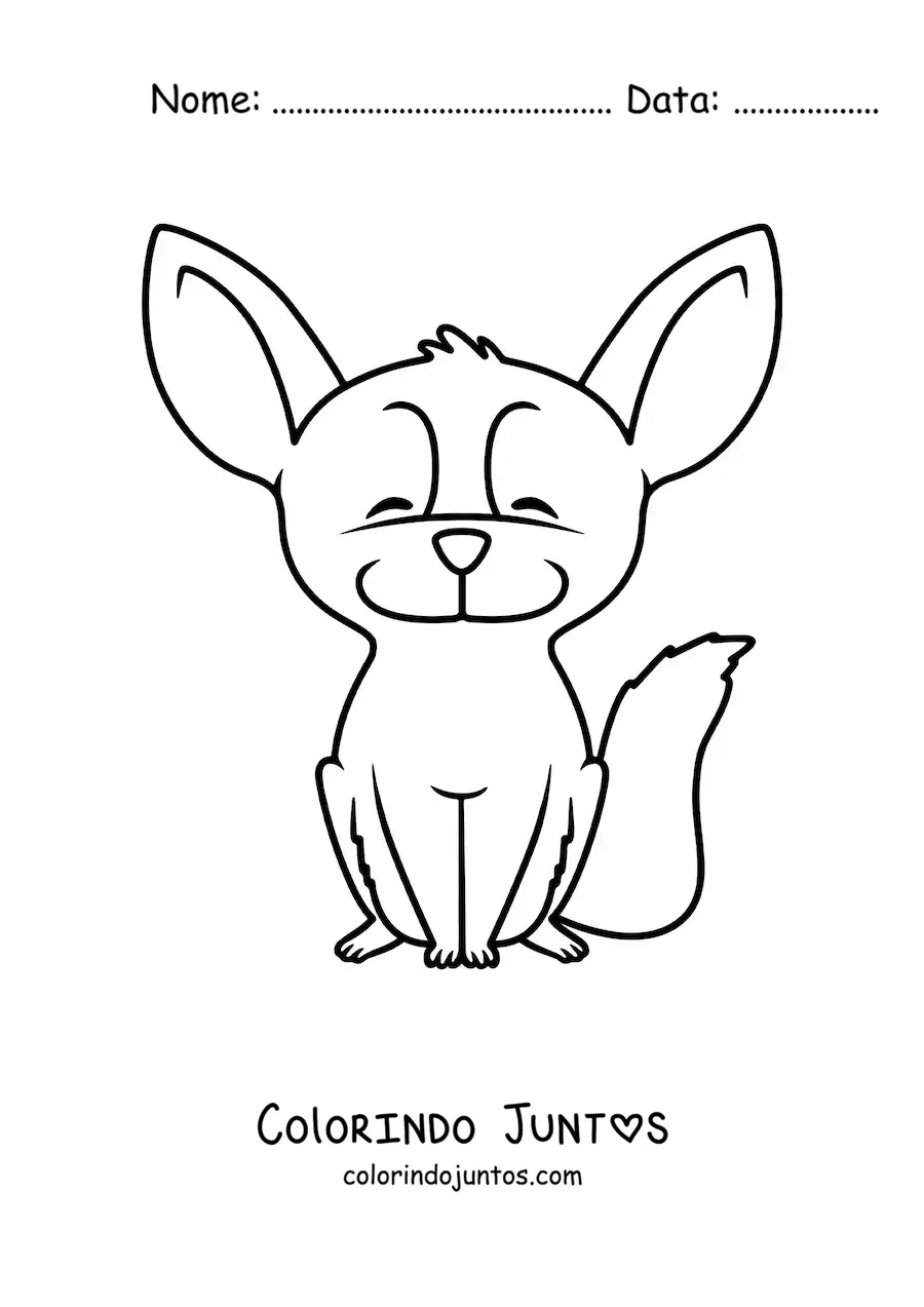 Desenho para colorir de raposa do deserto animada