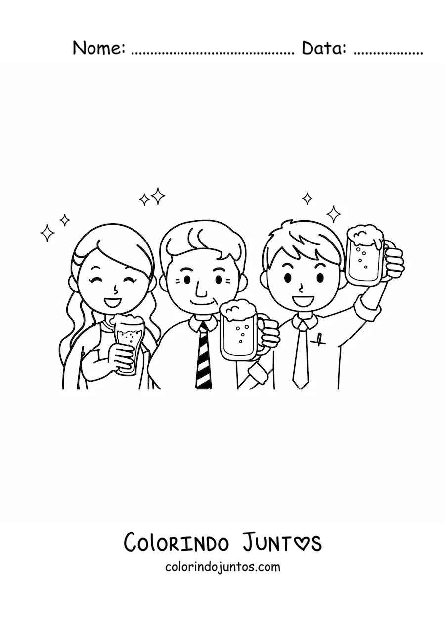 Desenho para colorir de brinde de Ano Novo