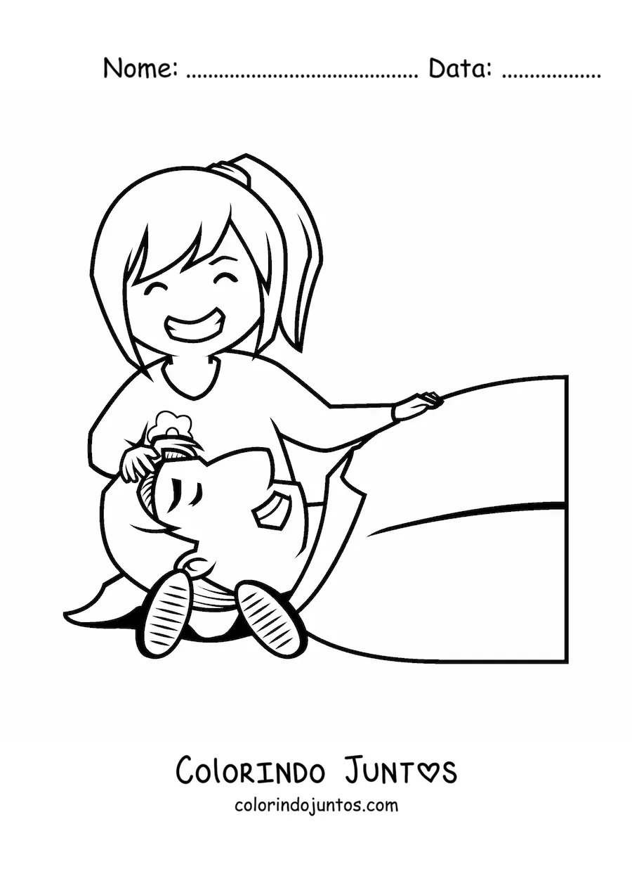 Desenho para colorir de pai e filha