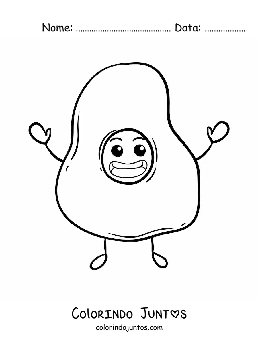 Desenho para colorir de ovo frito grande animado