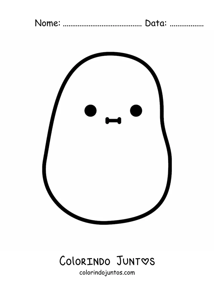 Desenho para colorir de batata kawaii