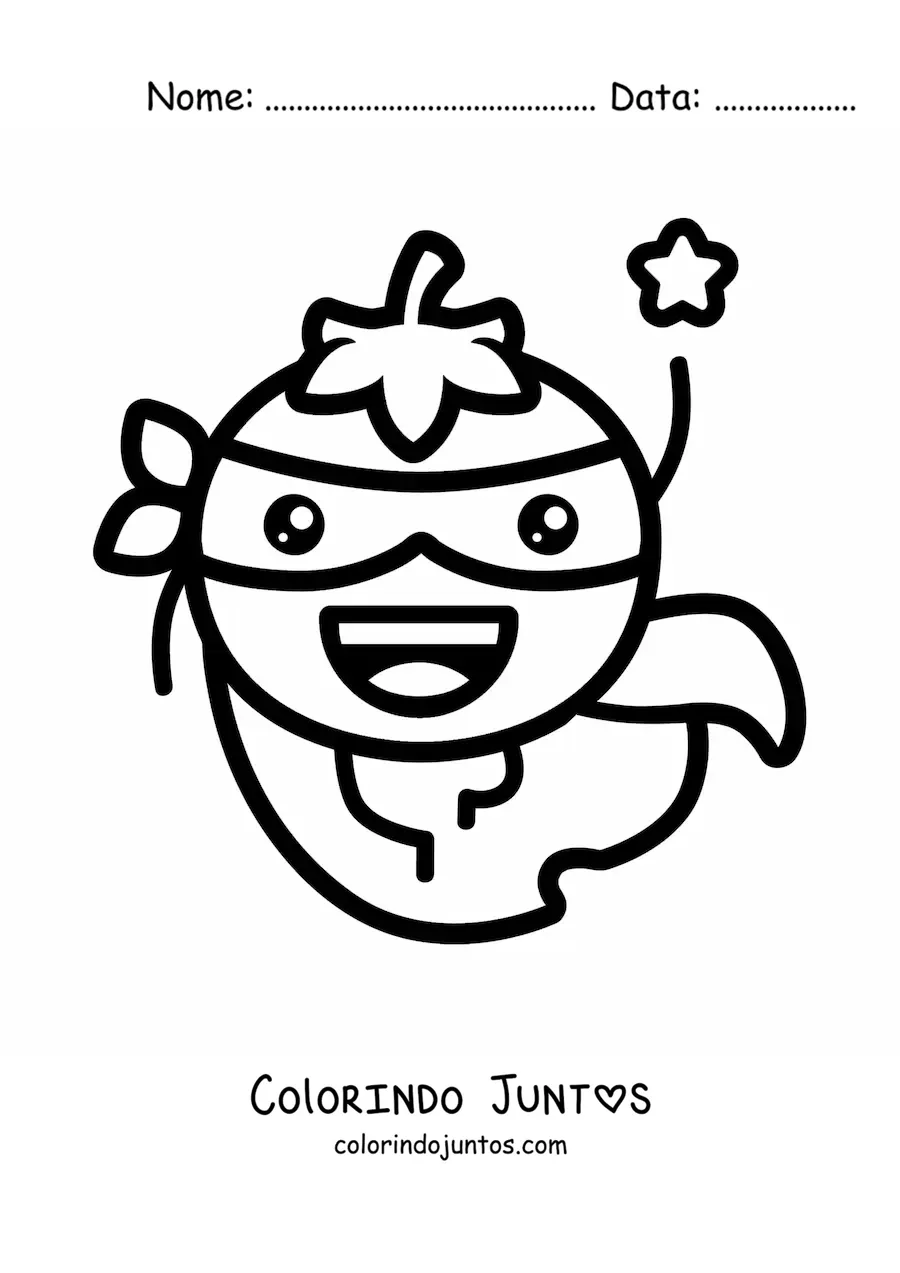 Desenho para colorir de tomate super-herói