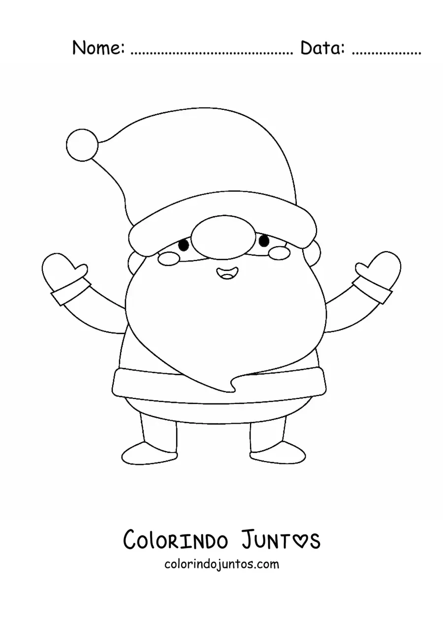 Desenho para colorir de Papai Noel kawaii