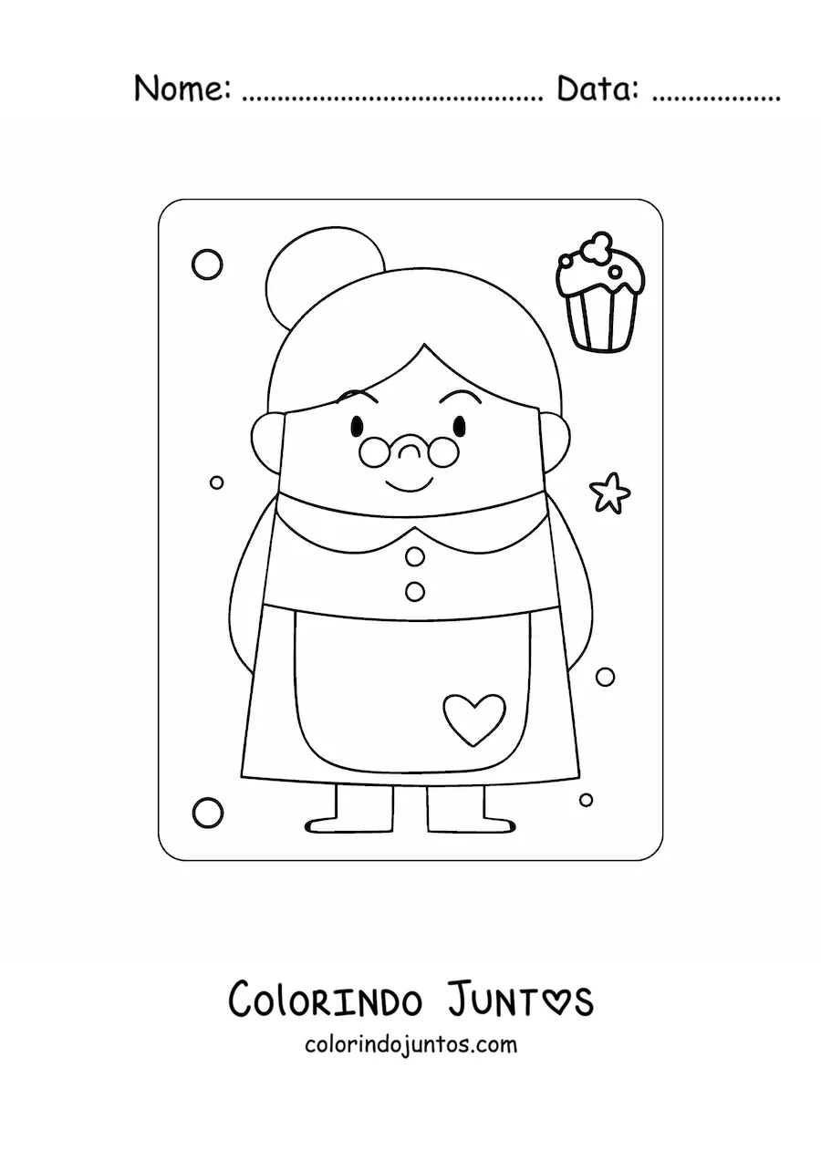 Desenho para colorir de Mamãe Noel