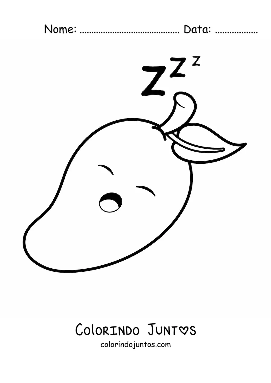 Desenho para colorir de uma manga animada dormindo