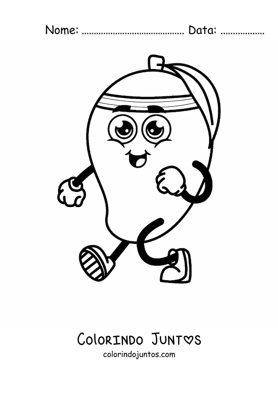 Desenho para colorir de uma manga animada fazendo exercício